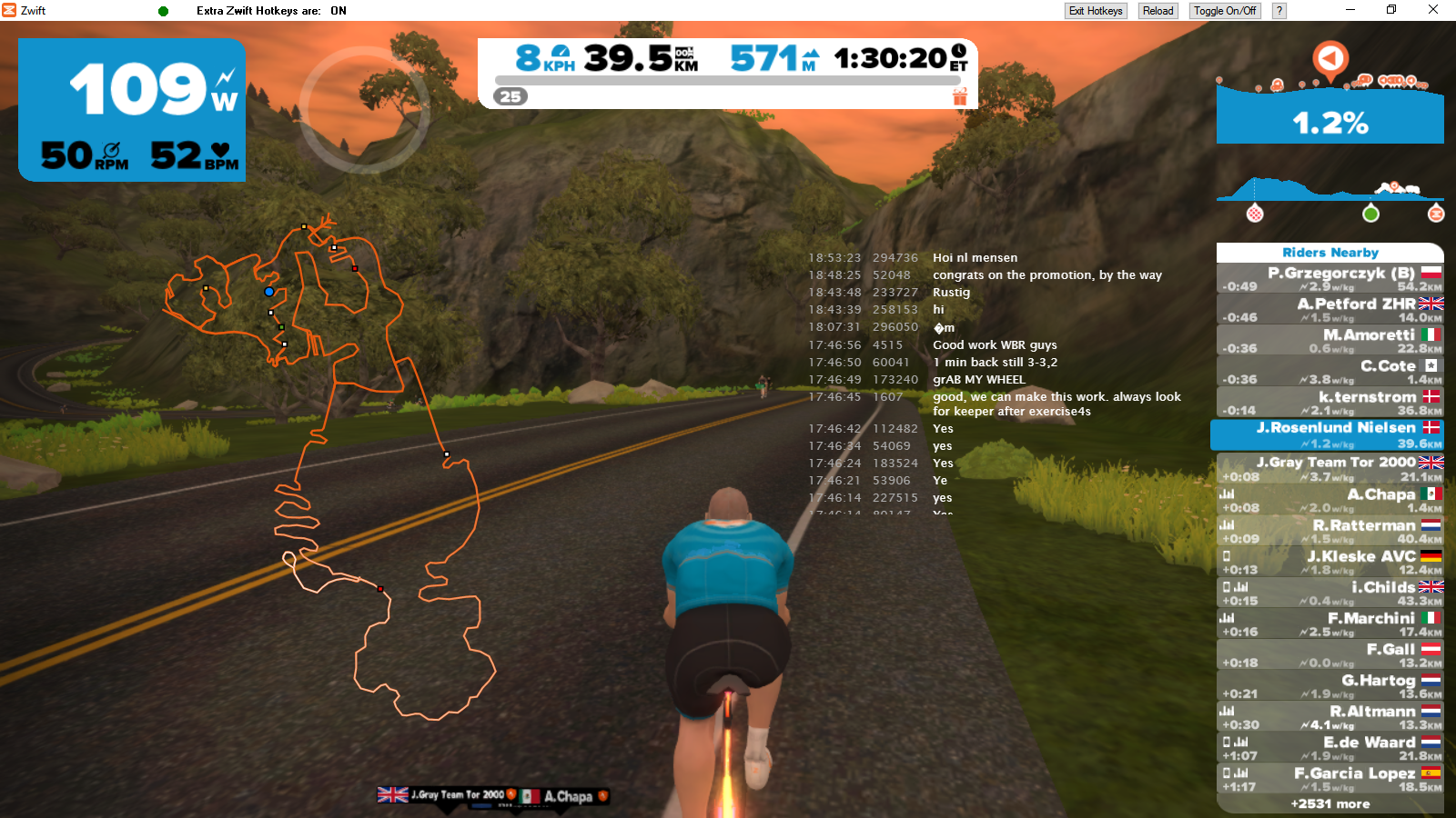 Update your ZwiftMap with chat overlay and custom colours ZwiftHacks