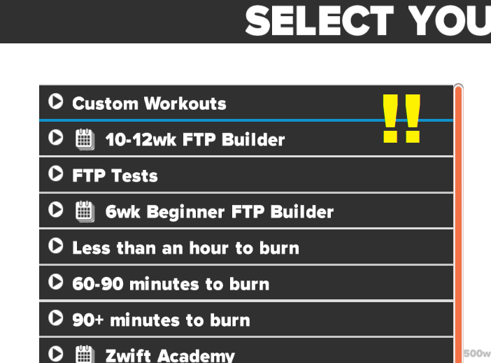 Hack The Workout Categories List Zwifthacks